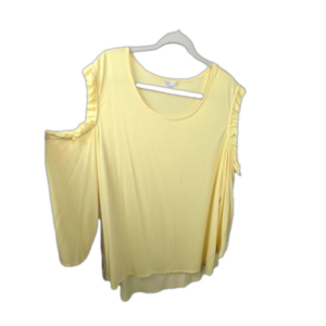 Yellow off shoulders roughly long sleeve top size 20w